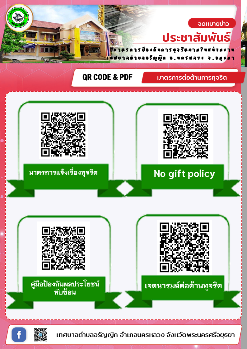 qr code มาตรการป้องกันการทุจริตของเทศบาลตำบลอรัญญิก